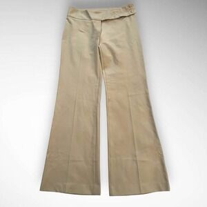 UNITED COLORS OF BENETTON Beige Mid Rise Wide Leg Flare Trousers‎ Size 6 | EUC
